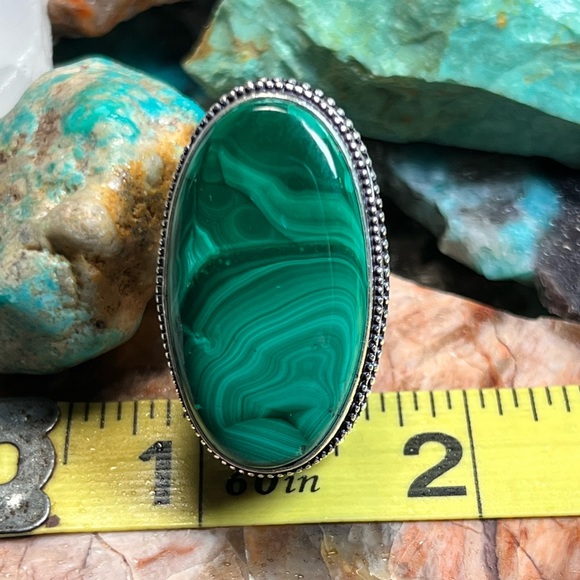 Malachite size 6.5 ring (Z-6) - Picture 9 of 9